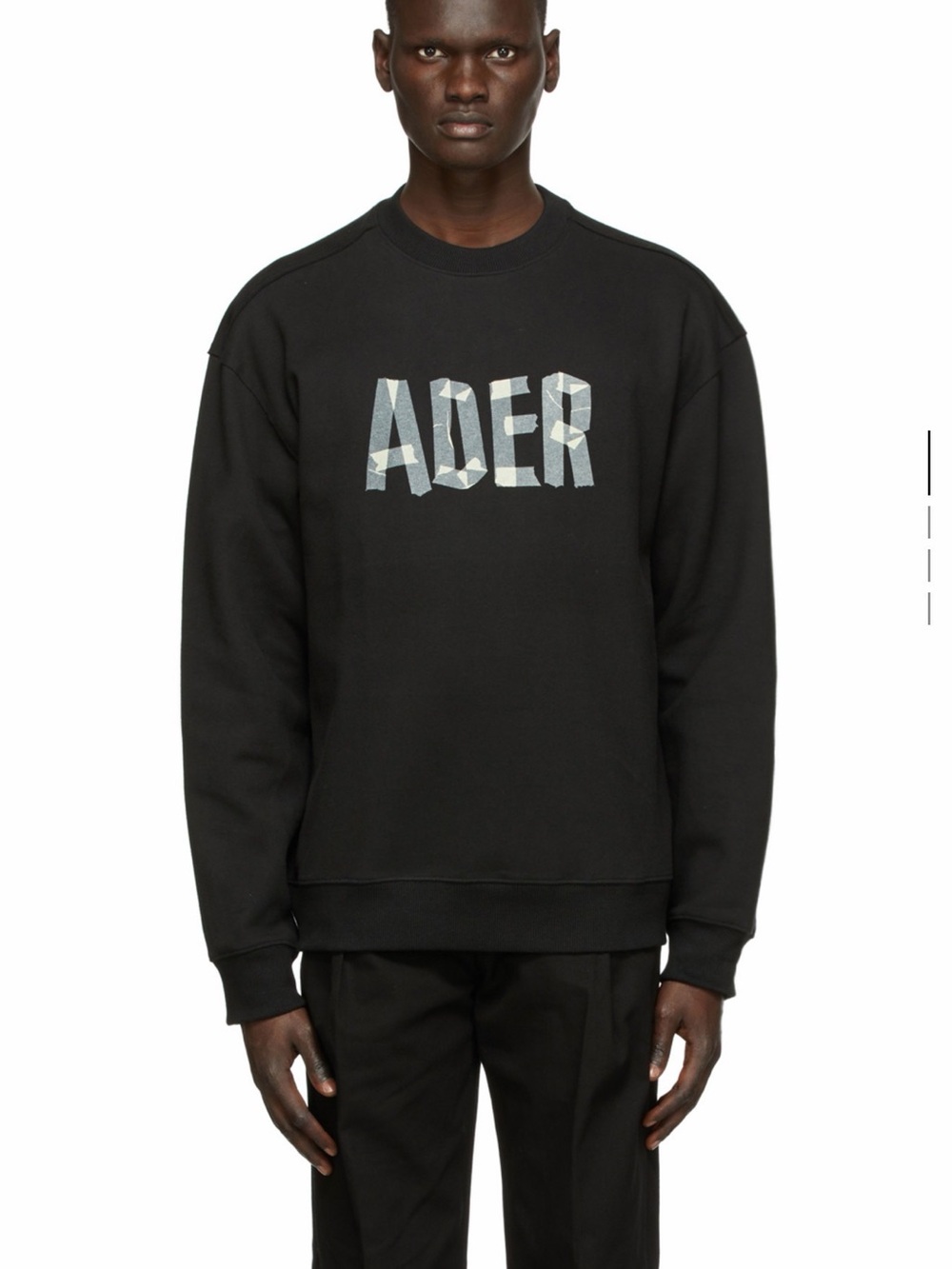 NWT ADER ERROR Black Masking Logo Sweatshirt Size 1 - Picture 5 of 6